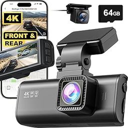 REDTIGER F7N 4K Car Dash Camera with 64GB Card, Front 4K/2.5K and Rear 1080P Dash Camera for Car, Built-in WiFi/GPS, APP Control, 3.18'' IPS Screen,170° Wide Angle, Parking Monitor-21