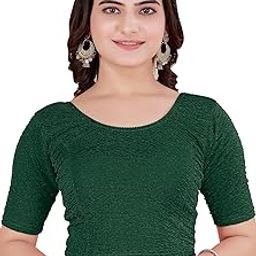 Readymade Solid Blouse with self-Designed Crushed Pattern-image-44