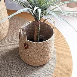 UJEAVETTE Plant Basket Decorative Storage Basket for Indoor Outdoor Picnic Living Room 26cmx28cm-image-36