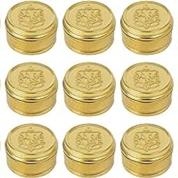 Spillbox Brass Box Pooja | Puja | Roli | Chawal | Chandan | Haldi | Kumkum Puja Box | Sindoor | Turmeric | Dabbi | Dibbi | Dhani | Dani Lid Holder -Small Dabbi pack of 15-image-30