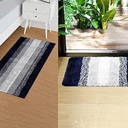 Heart Home Runner | Bedside Runner for Bedroom | Blue Patta Home Decor Runner & Door Mat Combo | Anti-Skid Runner & Door Mat | Runner & Door Mat Set | Set of 2 | Gray-picture-12