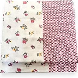 100% Fine Cotton Beautiful Floral Thin Layer Soft Top Sheet/Ac Summer Sheet Odhne k liye Cheddar (Top Sheet Size: 60X90) Pink, Set of 2, 250 TC-image-11