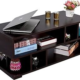 DeckUp Siena Engineered Wood Coffee Table (Dark Wenge, Matte Finish)-25