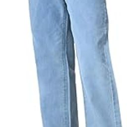 Loose Fit Baggy Jeans, Sky Blue, Plain Denim-image-75