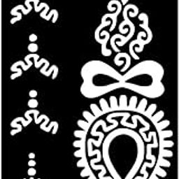 Temporary Tattoowala Simple Floral Mehndi Stencil for Kids to Learn and Draw with Fun-100
