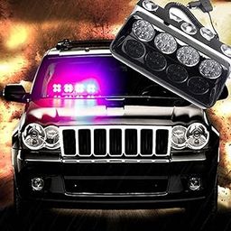 Automaze 16 LED Flasher Strobe Light with Flashing Modes, Police Car Emergency Light | for Police Car | (Red Blue)-19