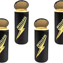 Insulated Beer Can Cooler Sleeve with Zip Cap – Set of 4 | Fits 500ml Cans | Keeps Cool for up to 3 Hours | Beer Can Cover | Beer Cooler (Recharge - Set of 4)-picture-1
