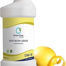 British Clean Dish Wash Liquid Concentrate, 500ml | DW9 | Removes Grease & Food Stains | Safe for All Kitchen Utensils | Lime Fragrance-image-21