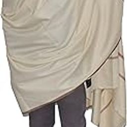 Jagannath Men Shawl Self Design Pure Wool White-14