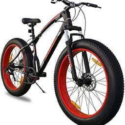 EAST COAST Trooper 21 Speed Cycle/Mountain Bike | 26T Fat Bike/Cycle Without Carrier, 17 Inch Frame, Dual Disk Brake Ideal for 13+ Years, Front Suspension (Red)-1