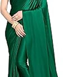 Women's Plain Weave Satin Saree With Unstiched Blouse Piece-picture-8