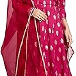 Women's Embroidered Anarkali Kurta Set with Organza Dupatta in Chanderi Blend | Latest Design | Available in Plus Sizes-image-17