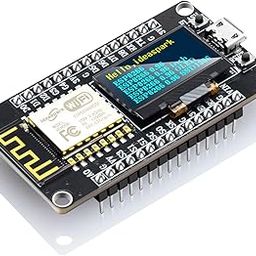 NodeMCU ESP8266 Development Board with 0.96 Inch OLED Display, CH340 Driver, ESP-12E WiFi Wireless Module, and Micro USB Works Great for Arduino IDE/Micropython Programming (Pin Header Soldered)-95