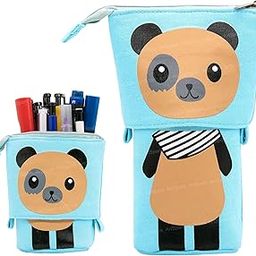 ArtSpark Pencil Pouch for Kids – Bear Theme Standing Pouch for Girls, Multipurpose Zipper Pouch Students, Stationary Organizer Pouch for Kids-image-59