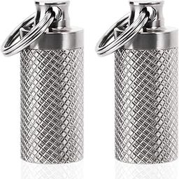 Tisky Keychain Pill Holder,Portable Titanium Waterproof Pill Box Container,Mini Pill Case for Outdoor Travel Purse or Pocket(2PCS)-29