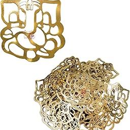 Tiptop Decoration Brass Metal Ganesh ji Charm Hanging Pendent Cutout for Dream Catcher Craft (10 pcs) (8X7 Cms) (Authentic) Filigree Connector-picture-22