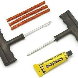 LUCC1N 4 in 1 Universal Tubeless Tire Puncher Kit | Emergency Flat Tire Repair | Tubeless Puncture Repair with Rubber Solution | Patch Puncture Kit for Car, Bike & Motorcycle, 3 Repair String Plugs-picture-3