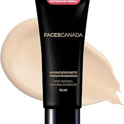 FACES CANADA Weightless Matte Finish Foundation - Ivory 01, 18 ml | Ultra Blendable Smooth Texture | Natural Matte Finish | Anti-Ageing | Grape Extract, Shea Butter, Olive Seed Oil Enriched-image-6