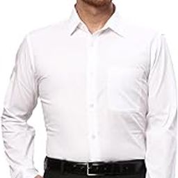 Men's Pure Cotton Solid Pattern Slim Fit Semi Cutaway Collar Full Sleeve Formal Shirt-image-98