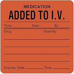 United Ad Label Medication AdLabel Medicine Add-On Label, 2-1/2" x 2-1/2", Permanent Paper Label, Fluorescent Red, 1 Roll of 390 Labels-24