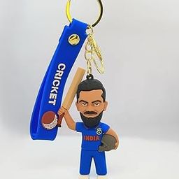 Affordable Keychains - 1Pc Virat Kholi Figurine 3D Silicon Keychain with Strap & Hook-image-20