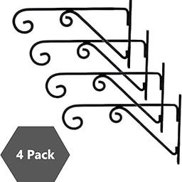 Metal Wall Mounted Plant Hanger Hook, Black, 15x8 cm, 4 Pieces-image-15