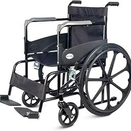 Venante Wheelchair for Patients, Old People, Adults With Safety Belt, Foldable, Lightweight, Epoxy Coated, Weight Capacity 100 Kg-picture-26