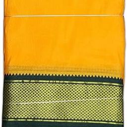 South Indian Art Silk Dhoti, Traditional dhoti Towel Set, 4 Meter Dhoti 2.25 Meter Towel-image-79
