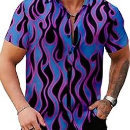 Men’s Trendy Designer Print Shirts – Luxury Floral & Baroque Style Short Sleeve Button Down for Party, Holiday & Casual Wear-image-100