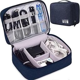 PARSPAR Electronics Organizer Waterproof Carrying Case | Durable Small Electronics Accessories Storage Bag Compatible Laptop Charger Various USB, Cables, Cords Power Travel Gadget Carry Bag-picture-15