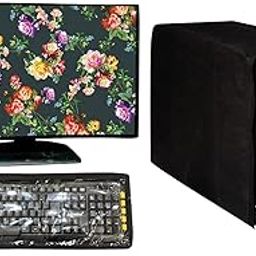 Wacky Computer Cover 3 in 1 DustProof Printed Combo for 19 Inch Desktop PC | Monitor, CPU and Keyboard Cover Set of 3-0