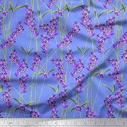 Soimoi Cotton Poplin Fabric Leaves & Lavender Shirting Decor Fabric Printed Meter 42 Inch Wide-image-10