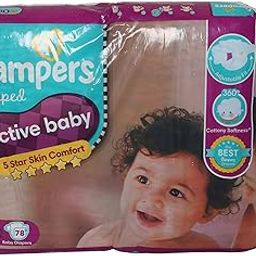 Pampers Active Baby Taped Style Large Size Diaper (78 Count)-image-48