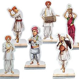Digi Arts Vitthoba Wari Varkari Set – 6 Traditional Character Standees | MDF Cutouts with Glossy Vinyl Print | Festival Decoration for Ganpati & Spiritual Events | 10 Inch Figurines-image-58