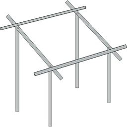 Solarware Solar Panel Stand for 2 Bifacial top-con Panels, High-Rise 7feet Back & 5.5Ft Front, Gi Structure Set with Clamp Bracket Mounting-32