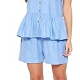 clovia Women's Rayon Solid Top & Shorts Set in Blue Colour-picture-18