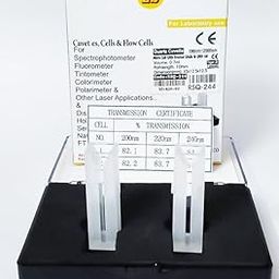 Q-244 Fused Micro Quartz Cuvette Spectrophotometer with Frosted White Wall with Lid Path Length:10mm Vol: 0.7ml Cuvette Cell,Dimension-45x 12.5x 12.5mm (1 Pair - 2 Pcs in one Box) BY-31-26