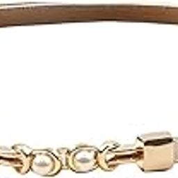 Women'S Slim Leather Waist Belt With Pearl Buckle – Adjustable And Elegant Belt For Dresses, Skirts, And Jeans(Off-White)-image-68