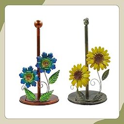 UJEAVETTE Sunflower Napkin Holder Iron Roll Paper Holder for Indoor Kitchen Restaurant Yellow-picture-30