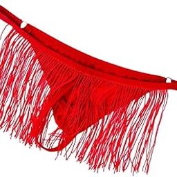 Solid Color Fringe Design T-Back G-String Panties for Men Red | Clothing Shoes & Accessories | Mens Clothing | Underwear | 1 x Men’s Underwear-image-59