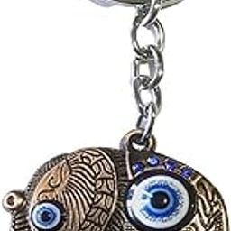 Elephant with Evil Eye Good Luck Metal Keychain with Keyring for Home Office Car Bike Men Women Boys Girls-image-8