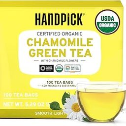 HANDPICK USDA Organic Green Tea With Pure Chamomile (100 Tea Bags), Made with Himalayan Green Tea and Natural Chamomile Flower Leaves-image-21