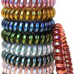 APSAMBR- 10 Pcs Spiral Hair Ties No Crease, Colorful Traceless Hair Ties, Elastic Coil Hair Ties, Phone Cord Hair Ties, Waterproof Hair Coils for Women Girls, Multicolor-image-64