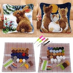 FABLOFT® 2 Set Pillow Case Latch Hook Kits with 5pcs Latch Hook for Beginners Adults-picture-15