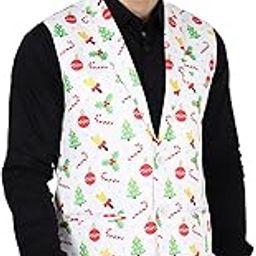 Men's Polyester Cotton Christmas Jacket Vest Waistcoat::-image-87
