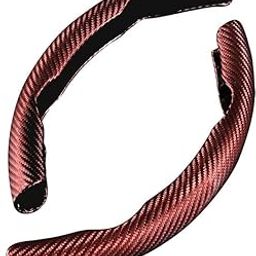 Automaze New Carbon Fiber ABS Texture Steering Wheel Grip Cover for Cars, Safe and Non Slip Car Interior Accessory (Carbon Brown)-image-19
