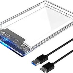 RuhZa USB 3.0 Transparent Portable Hard Disk Adapter for HDD & SSD, Supports SATA III, 2.5 inch External Hard Disk Cover (for 2.5 SATA HDD, Transparent) (2.5 CASING Transparent)-16