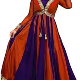Women Vichitra Silk Stitched Anarkali Gown with Elephant Less Jacket for Festive Party Any Occasion-picture-21