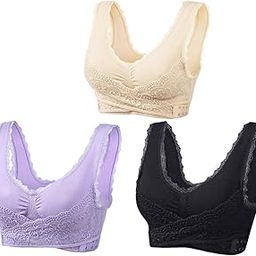 Sports Bra Gym Yoga Workout Tank Vest Seamless Lace Bra Tops Underwear M-picture-14