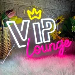 SG PRINT VIP Lounge Neon Sign for Wall Decor VIP Crown Neon Lights for Office Room Decor Aesthetic Wedding Party Signs for Bar Office Hotel Man Cave VIP Lounge Decorations-image-56